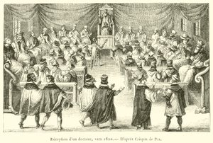 Ricevimento di un dottore, verso il 1620 da French School